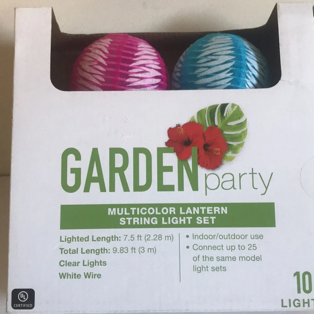 Lot of 2 string light sets. Clear Glass Jar Set and Multicolor Lantern